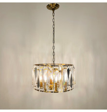 Латунна підвісна люстра із кришталевими пластинами