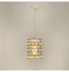 Підвіс в стилі LOFT у білому корпусі із янтарним плафоном
