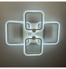 Біла LED люстра на 2+2 ріжки квадратної форми