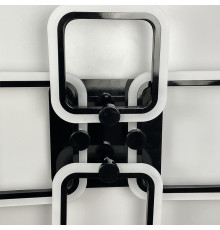 Чорна LED люстра на 2+2 ріжки квадратної форми