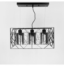 Світильник Лофт у чорному корпусі на 3 графітових плафони