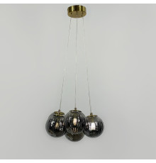 Люстра-пучок на 7 графітових плафонів із латунною основою