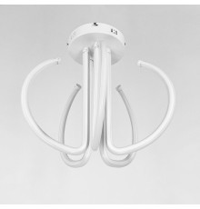 Стельова біла LED люстра на п'ять завитків