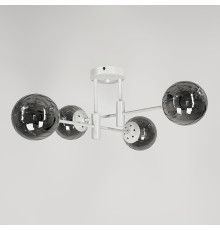 Люстра стельова в білому корпусі на 4 графітових плафони