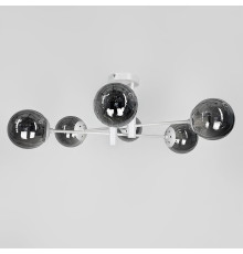 Люстра стельова в білому корпусі на 6 графітових плафонів