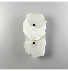 Бра з двома мармуровими пластинами у латунному каркасі