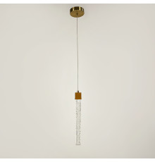 Світильник із підвісною скляною паличкою у латунному корпусі