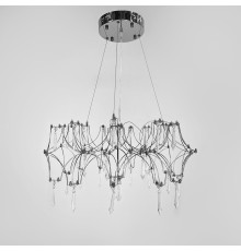 Дизайнерська невагома срібна люстра із кришталем Ø 65 см