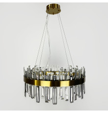 Підвісна кільцева люстра із кришталем у латунному корпусі Ø 60 см