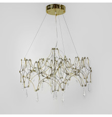 Дизайнерська невагома золота люстра із кришталем Ø 70 см