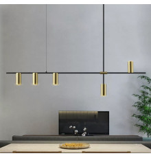 Сучасна лінійна люстра на 5 плафонів у вигляді спотів