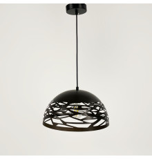 Світильник Лофт із коричневим різьбленим плафоном Ø 30 см