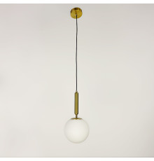 Підвісний латунний світильник з білим плафоном Ø20 см