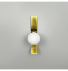 Бра із білим плафоном у латунному корпусі 40 см