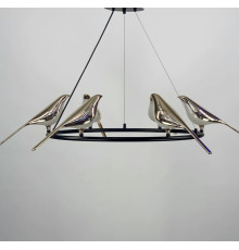 LED люстра-кільце, на якому розмістились 6 пташок