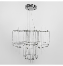 Невагома срібна двоярусна люстра Ø 60 см