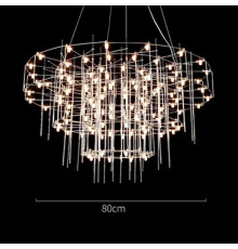 Невагома срібна триярусна люстра Ø 80 см