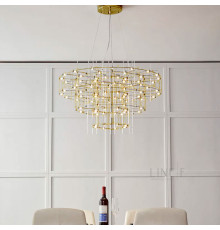 Невагома золота триярусна люстра Ø 80 см