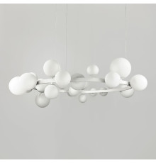 Кільцева люстра з 24 білими плафонами у білому корпусі Ø 120 см