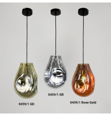 Підвіс із мʼятим видовженим скляним золотим плафоном