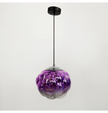 Підвіс із фактурним скляним плафоном в фіолетовому кольорі