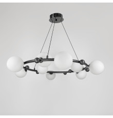 Кільцева люстра з 9 білими плафонами Ø 85 см