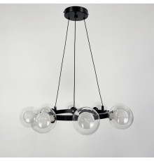 Кільцева чорна люстра з 8 подвійними плафонами Ø 50 см