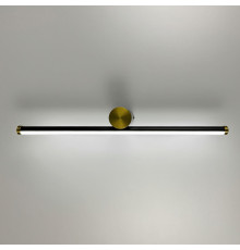 Чорне видовжене бра із латунною фурнітурою 57 см