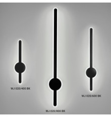 Видовжене світлодіодне чорне бра 80 см