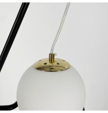 Підвіс із білим плафоном та чорною металевою обводкою