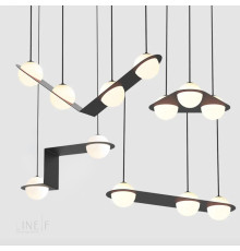 Підвісна люстра із 3-ма плафонами у сферичних мотивах