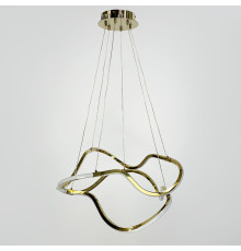 Золота люстра із двома хвилеподібними кільцями d50 см