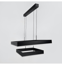 Чорна люстра з двома підвісними квадратами 40 та 60 см