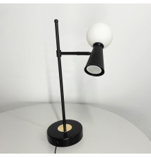 Чорна лампа з білим плафоном на два джерела світла