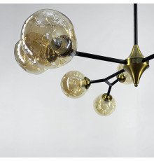 Люстра молекула на 6 янтарних плафонів