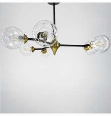 Люстра молекула на 6 прозорих плафонів