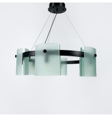 Люстра-кільце в чорному корпусі з матовими пластинами Ø60 см