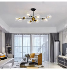 Люстра молекула на 10 прозорих плафонів