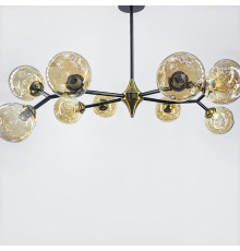 Люстра молекула на 10 янтарних плафонів
