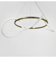 Кільцева латунна люстра з гнучкою LED стрічкою Ø85 см (кільце 60 см)