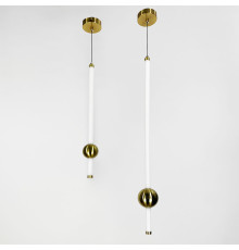 Led світильник у вертикальній формі 60 см із латунною кулькою