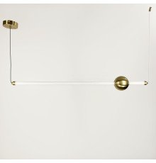 Led світильник у горизонтальній формі 90 см із латунною кулькою