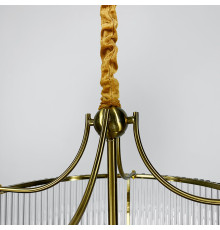 Золота кругла люстра із скляними трубками Ø 60 см