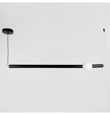 Чорний світильник у горизонтальній формі 90 см із білою led кулькою