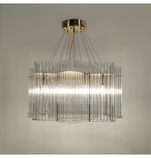 Вишукана золота люстра із скляними трубками Ø 60 см