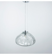 Скляний прозорий підвіс з легкими вигинами Ø 30 см