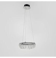 Кільцева кришталева люстра в хромі Ø 30 см