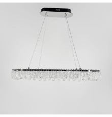 Кільцева овальна кришталева люстра в хромі 80х38 см