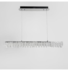 Видовжена кришталева люстра в хромі 80х5 см
