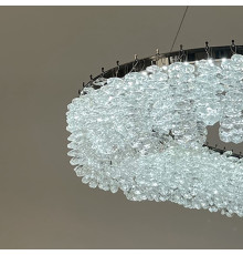 Кільцева кришталева люстра в хромі Ø 80 см